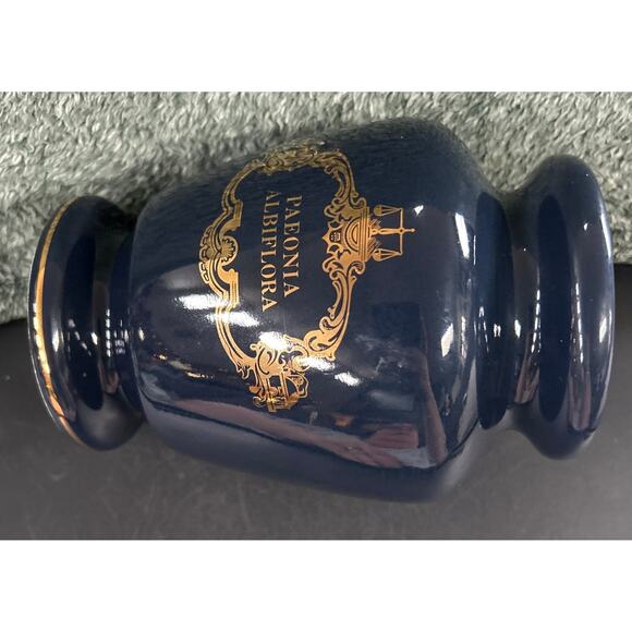 Apothecary Jar Dark Blue and Gold Eli Lilly Numbered Vintage - Picture 6 of 8